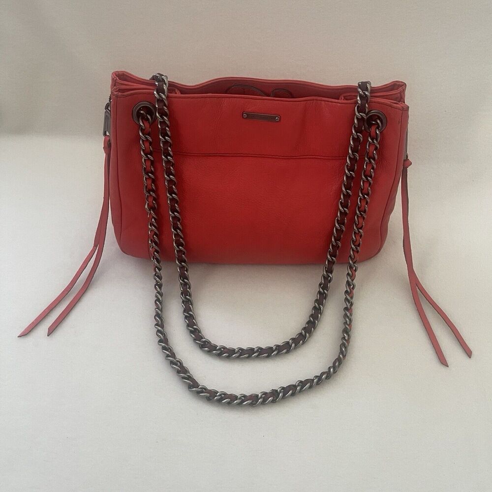 Rebecca Minkoff Swing Chain Orange Persimmon Leather‎ Shoulder Bag